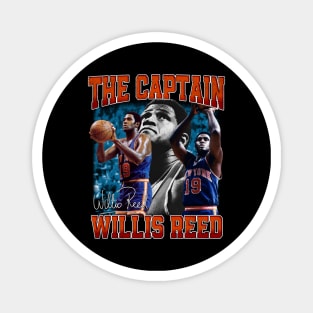 Willis Reed The Captain Basketball Legend Signature Vintage Retro 80s 90s Bootleg Rap Style Magnet